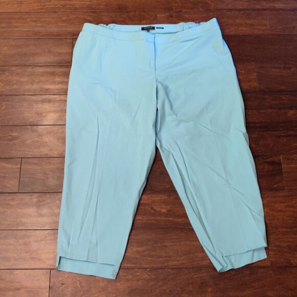 Lafayette 148 Manhattan Light Blue Cropped Pants 24W - Picture 1 of 7